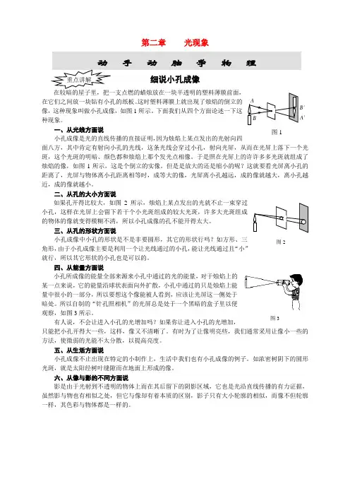 八年级物理上册 第二章光现象重点讲解(全章) 新人教版