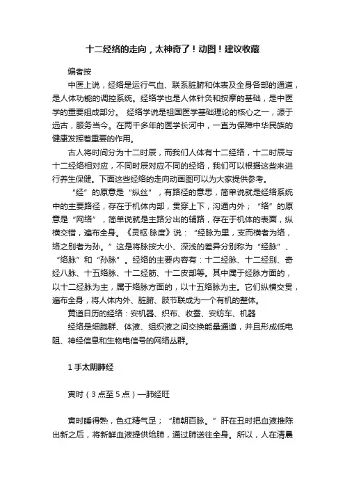 十二经络的走向，太神奇了！动图！建议收藏