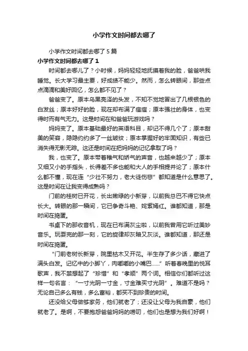 小学作文时间都去哪了5篇
