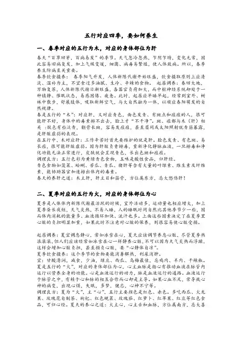 五行八卦学说-四季养生