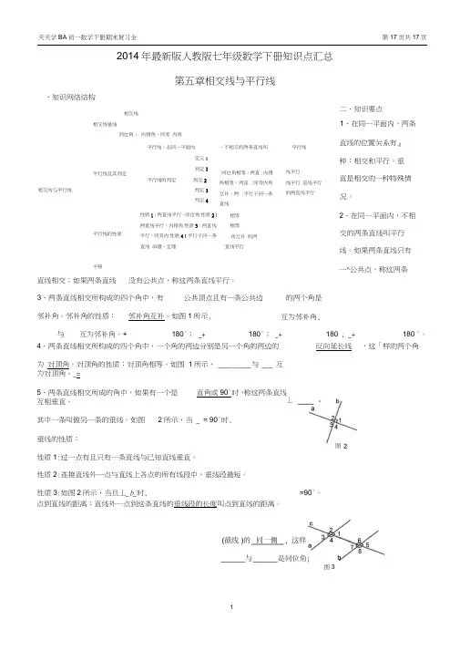 (完整word)七年级数学下册知识点及典型试题汇总,推荐文档