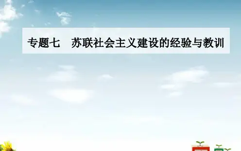 精选-高中历史专题七苏联社会主义建设的经验与教训二斯大林模式的社会主义建设道路课件人民版必修2
