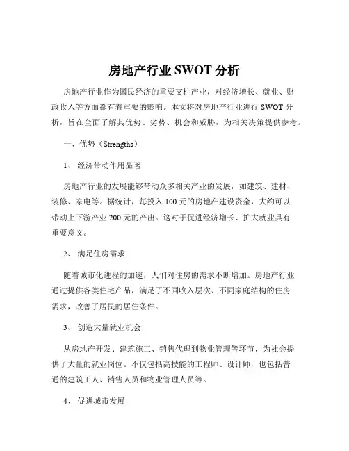 房地产行业SWOT分析