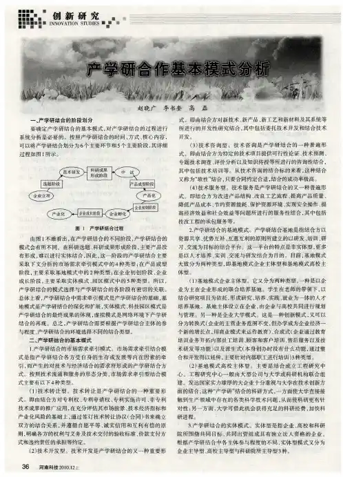 产学研合作基本模式分析