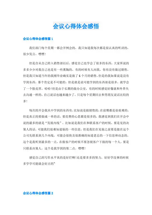 会议心得体会感悟