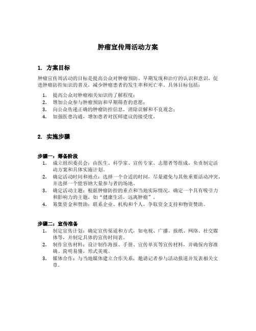 肿瘤宣传周活动方案