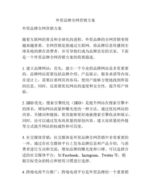 外贸品牌全网营销方案