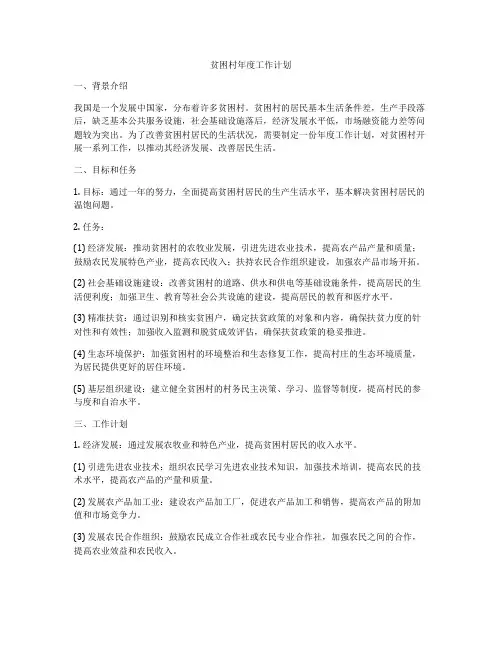 贫困村年度工作计划