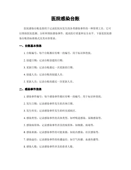 医院感染台账
