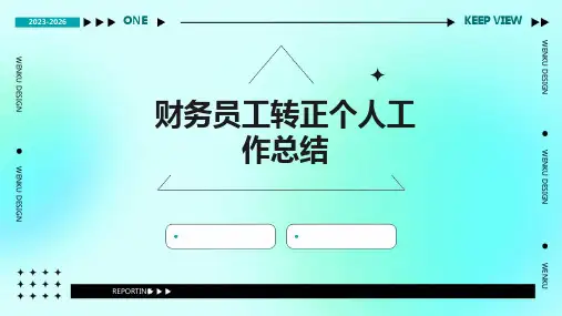 财务员工转正个人工作总结PPT