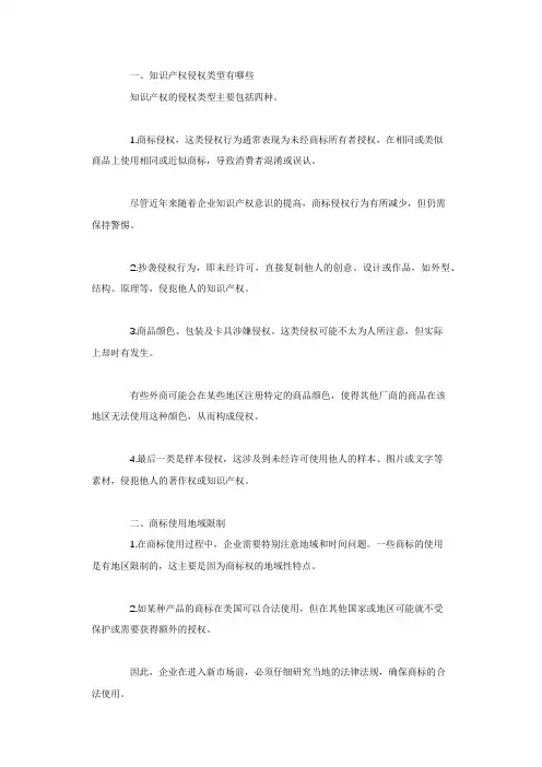 知识产权侵权类型有哪些