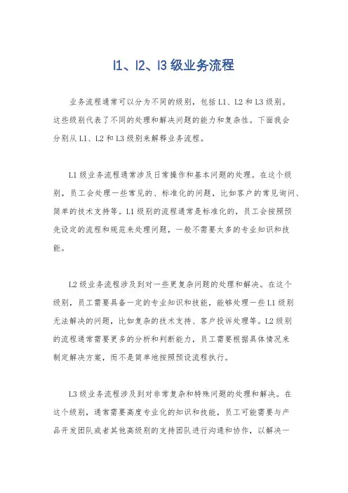 l1、l2、l3级业务流程