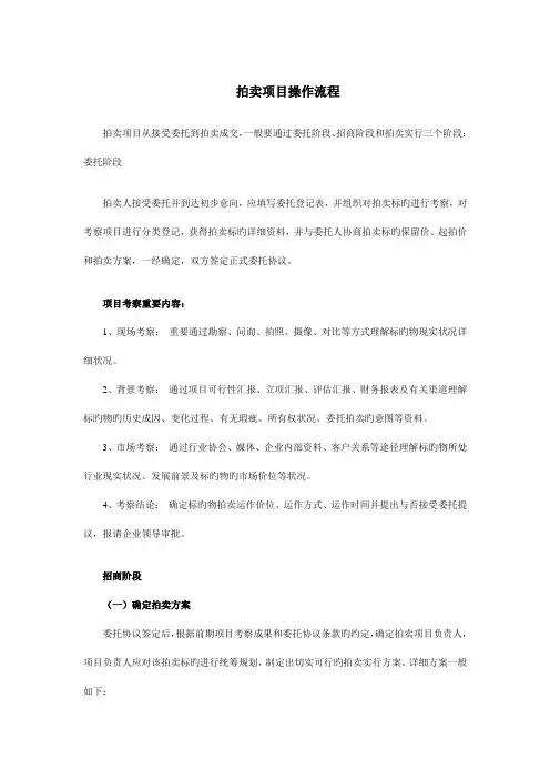 拍卖项目操作流程