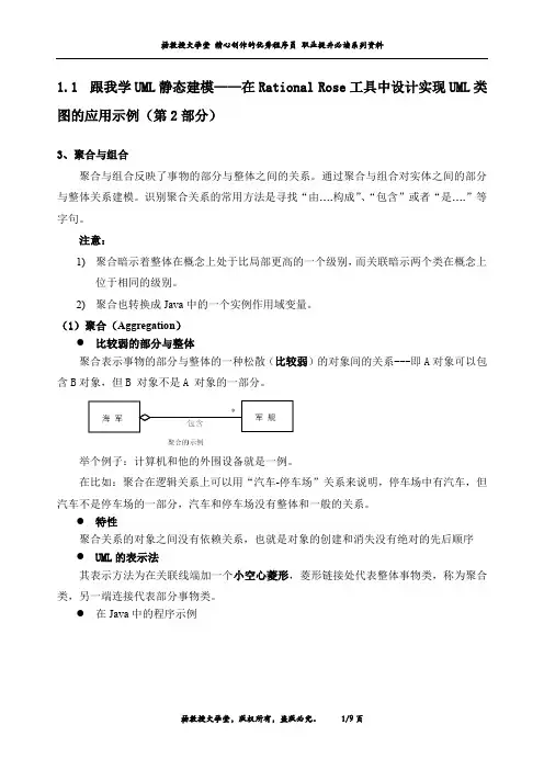 跟我学UML静态建模——在Rational Rose工具中设计实现UML类图的应用示例(第2部分)