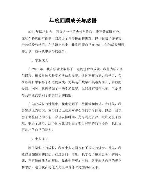 年度回顾成长与感悟