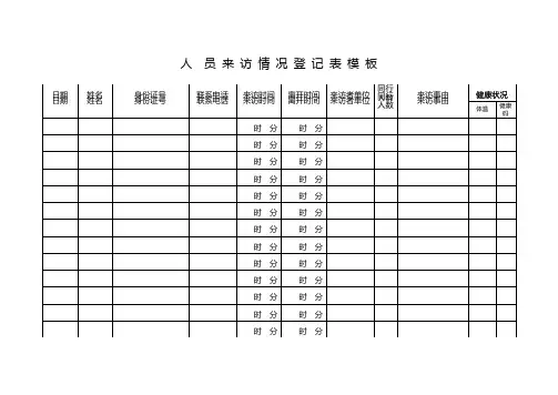 人员来访情况登记表模板