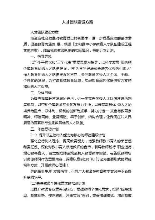 人才团队建设方案