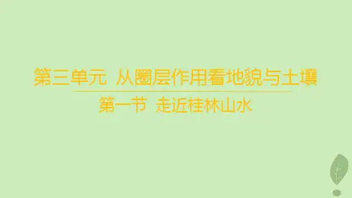 高中地理第三单元从圈层作用看地貌与土壤第一节走近桂林山水课件鲁教版必修第一册