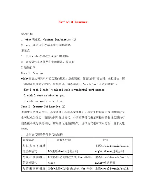 四川省宜宾县蕨溪中学高中英语 Module5 Cloning Period 3 Grammar导学案(无答案)外研版选修6
