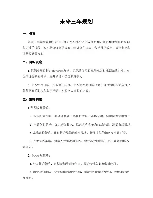 未来三年规划