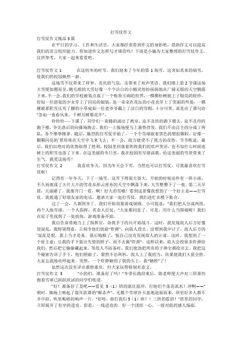 打雪仗作文_1
