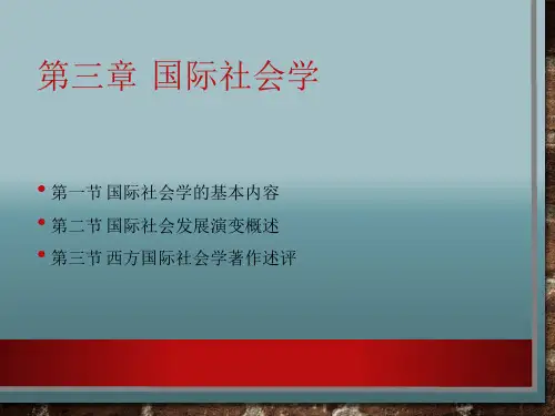 第三章 国际社会学