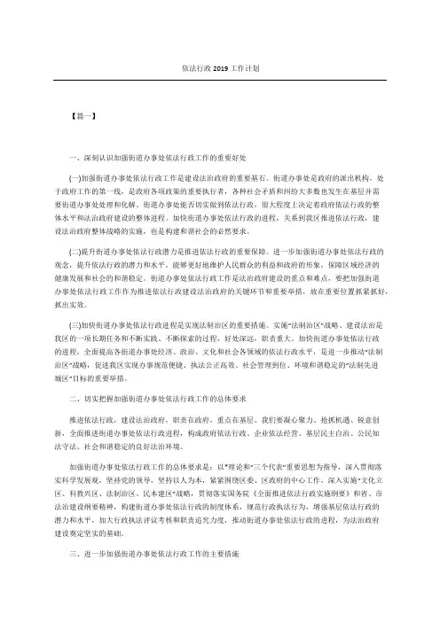 依法行政优秀工作计划