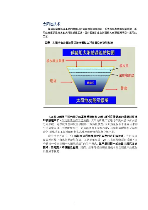 盐湖提锂技术之太阳池工艺分析