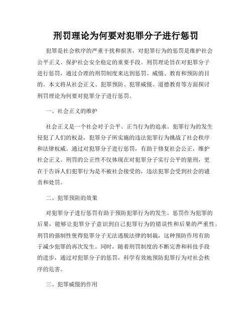 刑罚理论为何要对犯罪分子进行惩罚