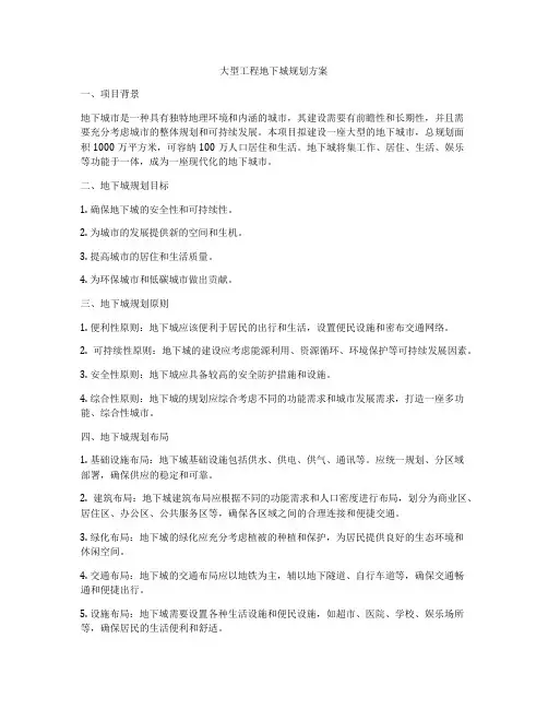 大型工程地下城规划方案