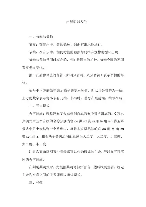 乐理知识大全