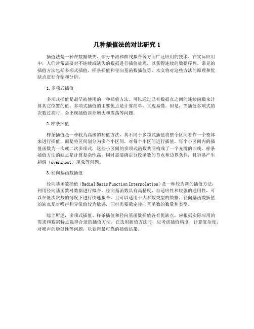 几种插值法的对比研究1