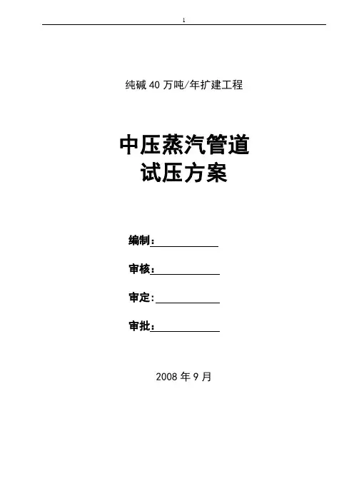 蒸汽管道试压作业指导书