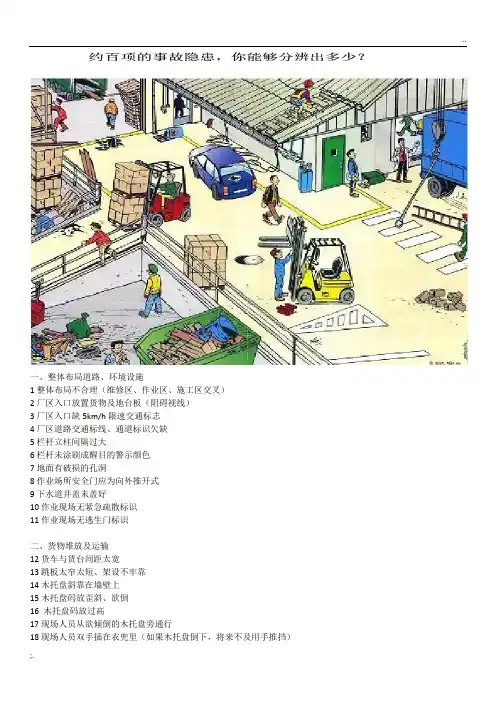 约100处安全隐患漫画图