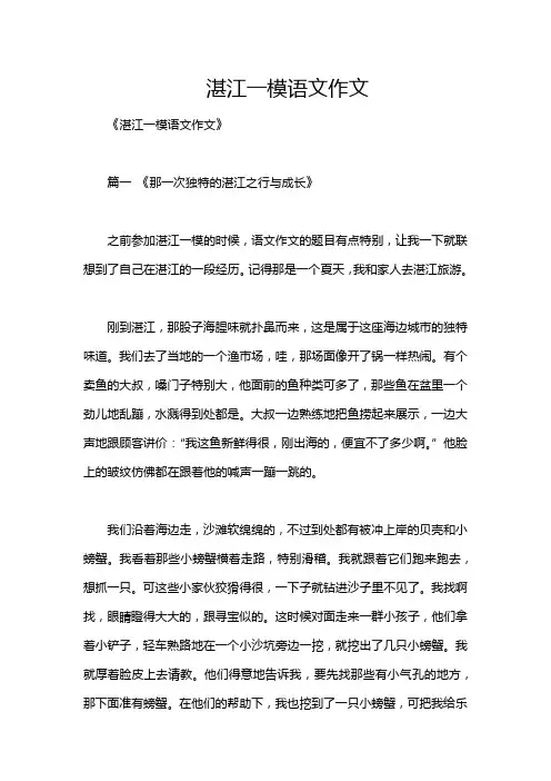 湛江一模语文作文