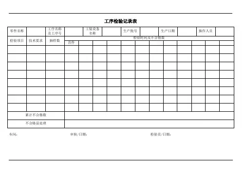 工序检验记录表
