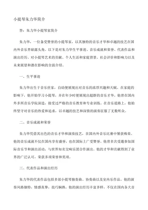 小提琴朱力华简介