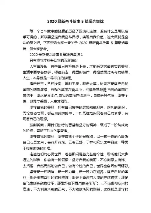 2020最新奋斗故事5篇精选集锦