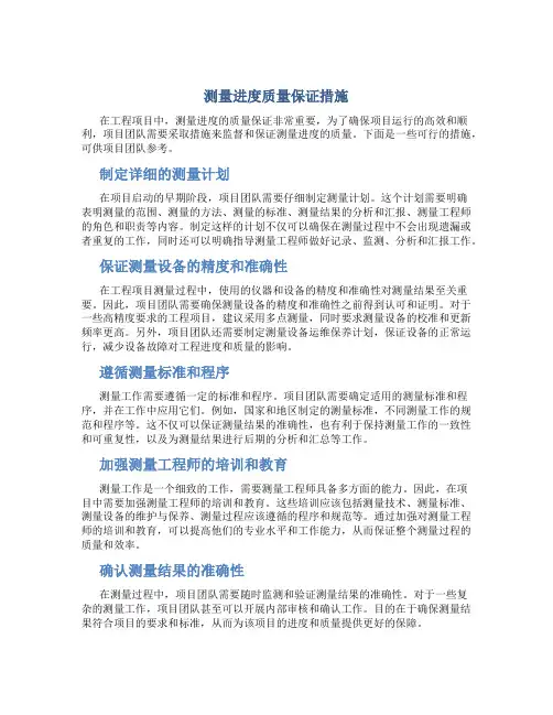 测量进度质量保证措施