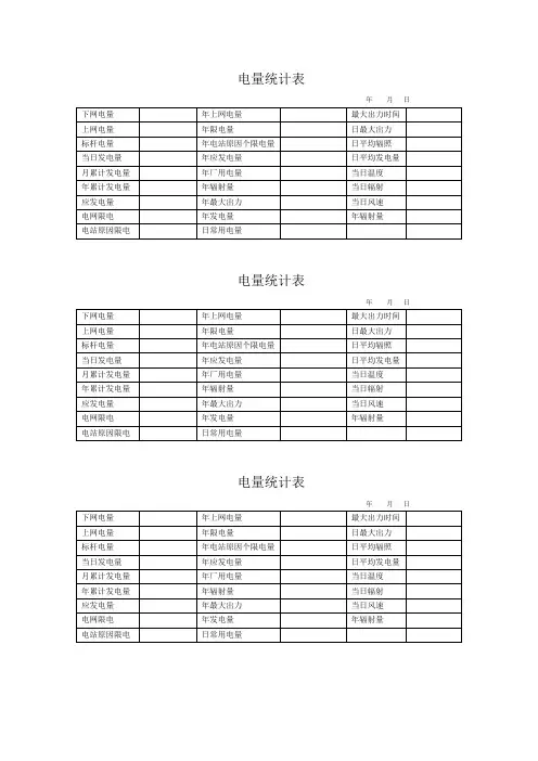 电量统计表