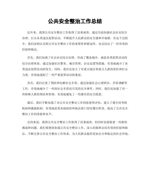 公共安全整治工作总结