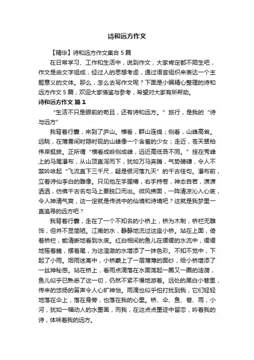 【精华】诗和远方作文集合5篇