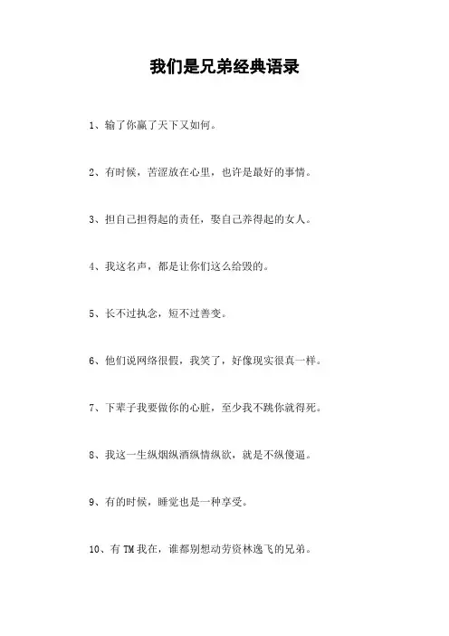 我们是兄弟经典语录
