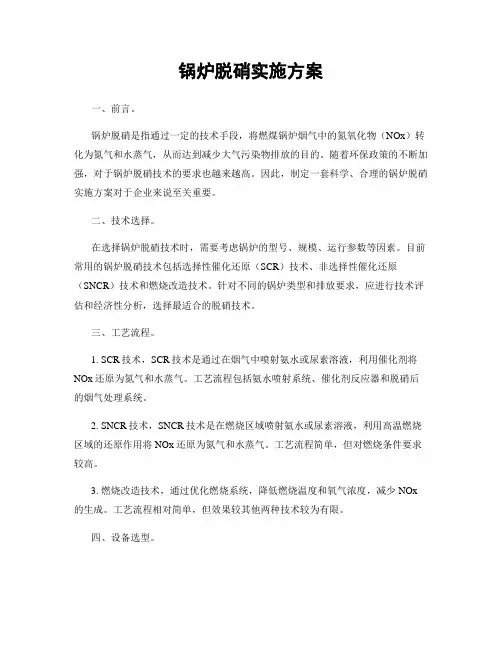 锅炉脱硝实施方案