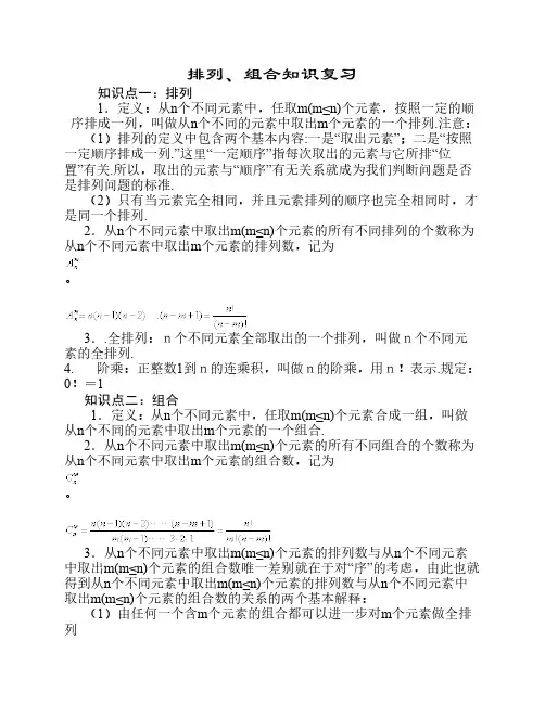 排列、组合知识的基本问题和常见技巧