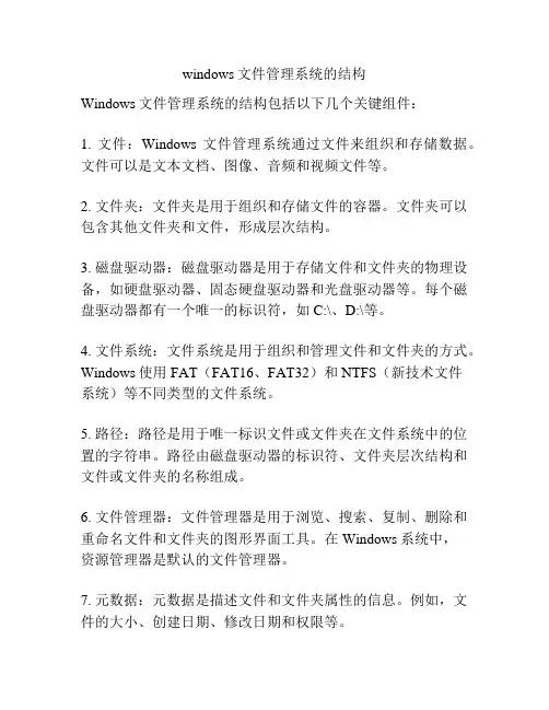 windows文件管理系统的结构