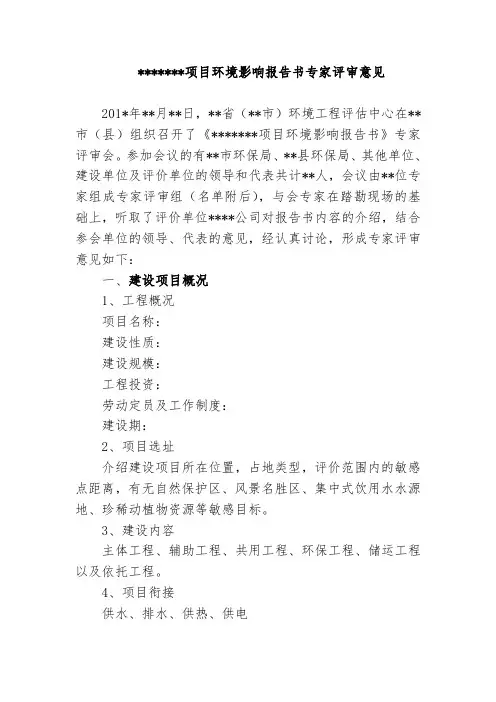 专家意见模板