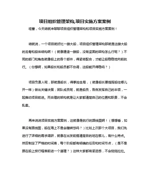 项目组织管理架构,项目实施方案案例
