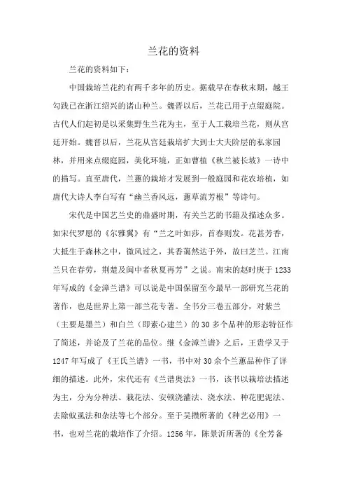 兰花的资料