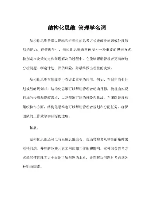 结构化思维 管理学名词